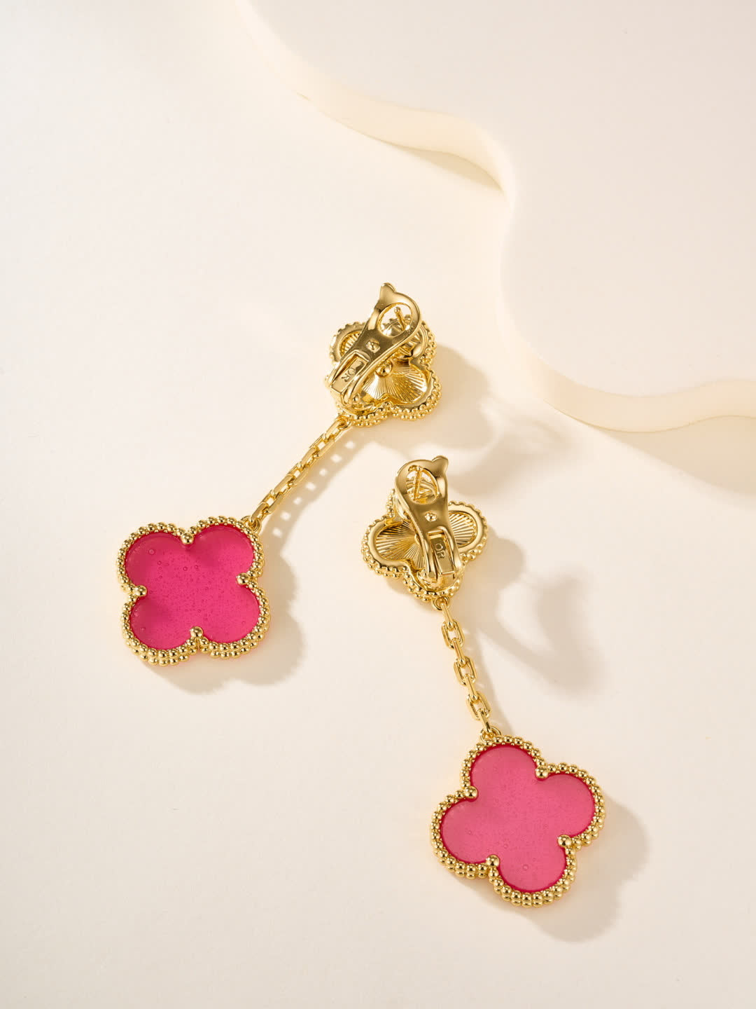 Van Cleef & Arpels Alhambra Pink Gold Earrings